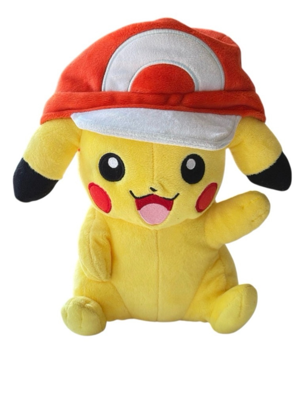 Tomy Nintendo Pokemon Large Pikachu Wearing Ash's Hat Plush 10"